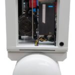 Pneumatix PM10300VSD Total Air Station with the rear panel removed, showing the internal components