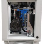 Pneumatix PM20500VSD Total Air Station with the rear panel removed, showing the motor and drive